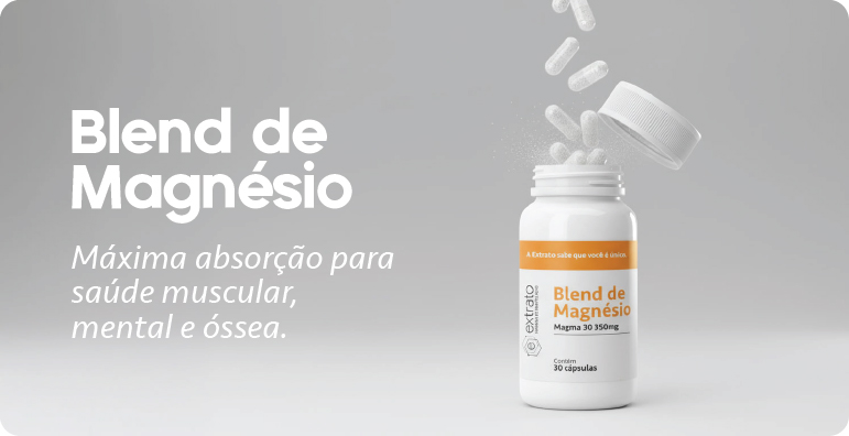 Suplemento Blend de Magnésio Trio: Dimalato, Bisglicinato e Treonato.