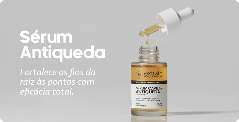 Sérum capilar para crescimento e fortalecimento de cabelos com queda.